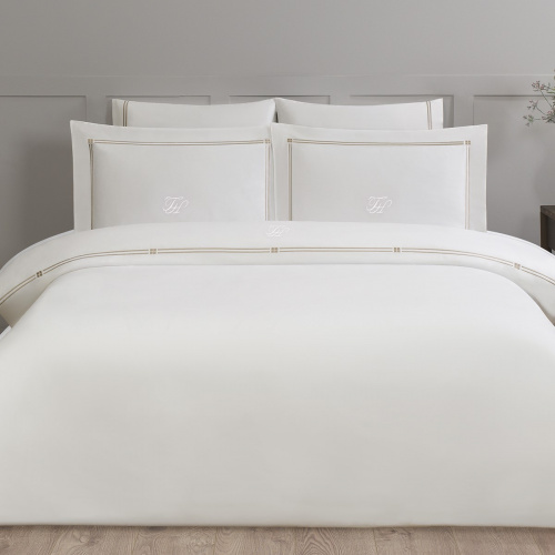 Постельное белье Tivolyo Home LINEA кремовый - коричневый